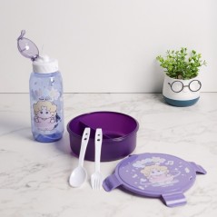 Set Lunch Box avec Gourde et Couverts Violet