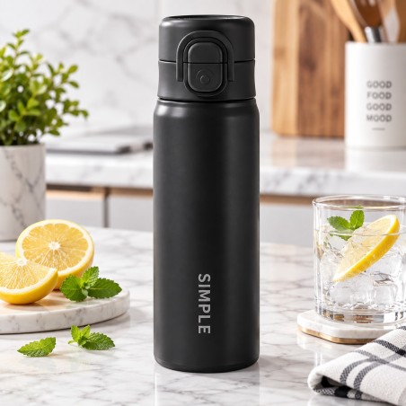 Thermos 500 ml avec Couvercle Verrouillable Noir