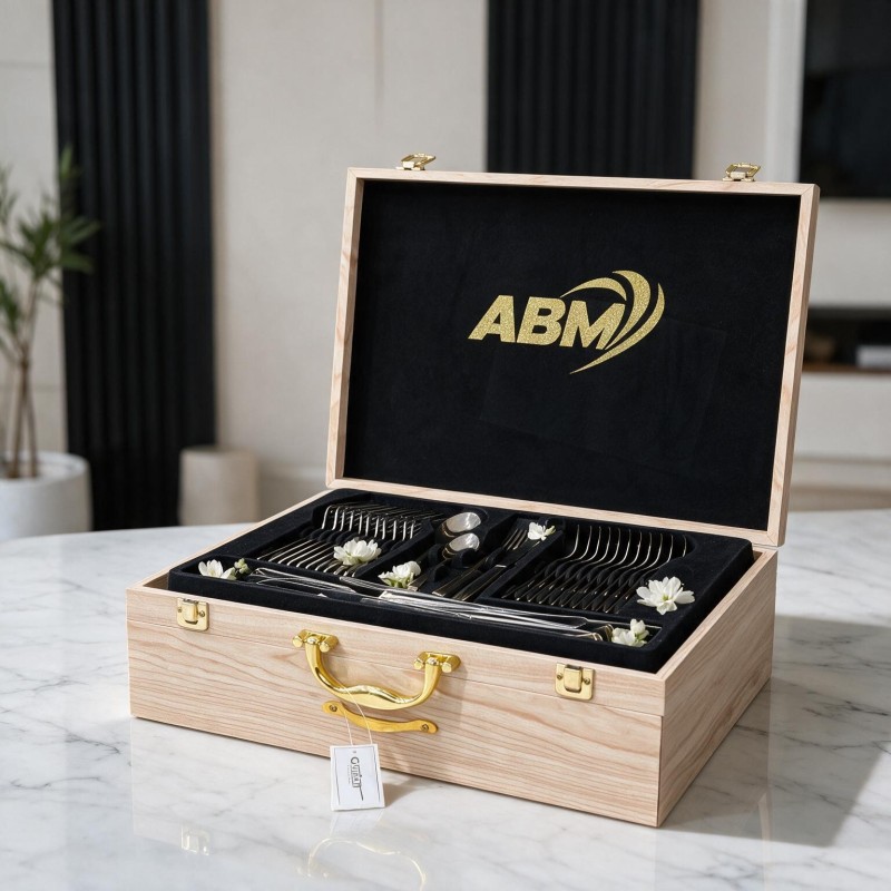 Coffret Ménagère 72 pièces en inox 18/10 Gold - ABM