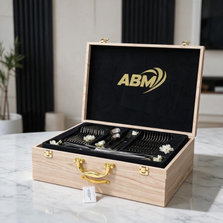 Coffret Ménagère 72 pièces en inox 18/10 Gold - ABM