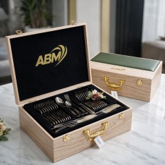 Coffret Ménagère 72 pièces en inox 18/10 Gold - ABM