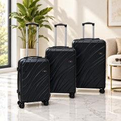 Série de 3 Valises Incassable en ABS Noir - ABM
