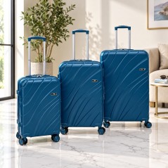 Série de 3 Valises Incassable en ABS Bleu - ABM