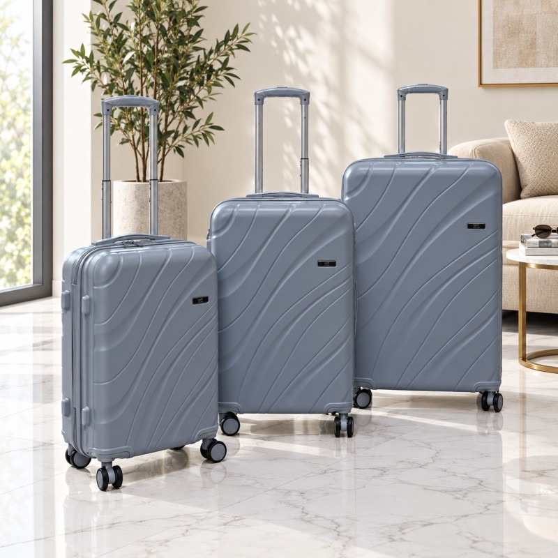 Série de 3 Valises Incassable en ABS Gris - ABM Série de 3 Valises Incassable en ABS Gris - ABM