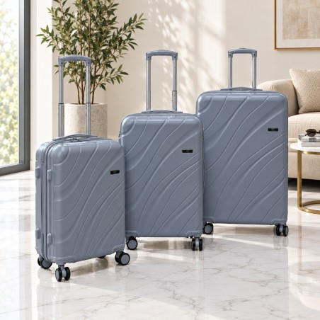 Série de 3 Valises Incassable en ABS Gris - ABM