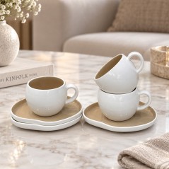 Service à café au lait 12 pièces en porcelaine
