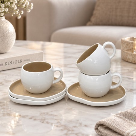 Service à café au lait 12 pièces en porcelaine