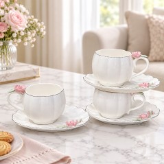 Service à Café en Porcelaine 12 Pièces