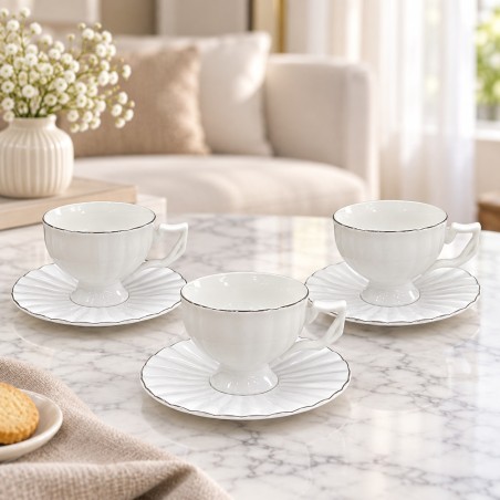 Service à Café en Porcelaine 12 Pièces