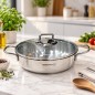 Mijoteuse 22 cm en Inox 18/10 avec couvercle Verre -Korkmaz Mijoteuse 22 cm en Inox 18/10 avec couvercle Verre -Korkmaz