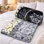 Couverture 2 Places en Polaire Microfibre 215 x 200 cm – 3 kg – Gris Foncé
