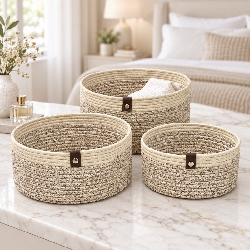 Set de 3 Paniers de Rangement Tressés