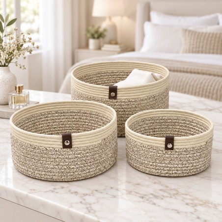 Set de 3 Paniers de Rangement Tressés