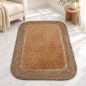 Tapis Rectangulaire 100x70 cm Tressé avec Centre Effet Fourrure