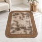 Tapis Rectangulaire 100x70 cm Tressé avec Centre Effet Fourrure