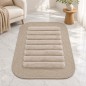 Tapis Rectangulaire 80x60 cm Effet Fourrure avec Bord Tressé