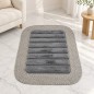 Tapis Rectangulaire 80x60 cm Effet Fourrure avec Bord Tressé