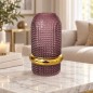 Vase Décoratif en Verre 25 cm Rose avec Anneau Doré