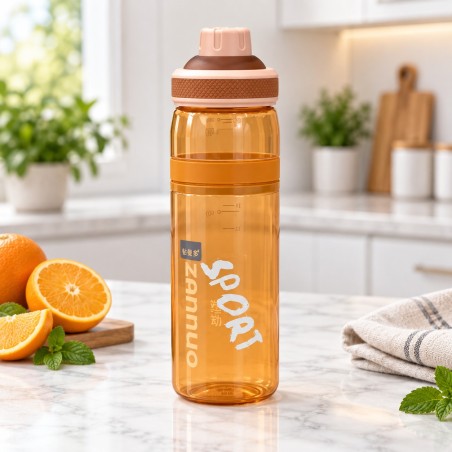 Bouteille de Sport 700ML Paille Orange