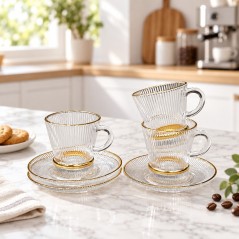 Service à thé en verre 12 pièces