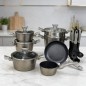 Batterie de Cuisine 23 Pièces en Granite Effet Cuivré