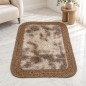 Tapis Rectangulaire 100x70 cm Tressé avec Centre Effet Fourrure