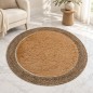 Tapis Rond Tressé 100 cm avec Centre Effet Fourrure Tapis Rond Tressé 100 cm avec Centre Effet Fourrure