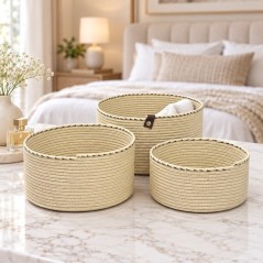 Set de 3 Paniers de Rangement Tressés