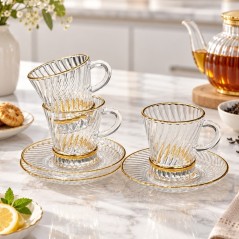 Service à thé en verre 12 pièces