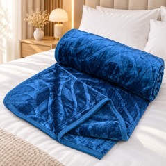Dafaya en Polaire Microfibre 220 x 240 cm – Bleu Marine