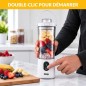 Mini Blender Rechargeable 110W 400 ml Blanc - DSP KJ2206 Mini Blender Rechargeable 110W 400 ml Blanc - DSP KJ2206