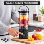 Mini Blender Rechargeable 110W 400 ml Noir - DSP KJ2206