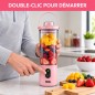 Mini Blender Rechargeable 110W 400 ml Rose - DSP KJ2206