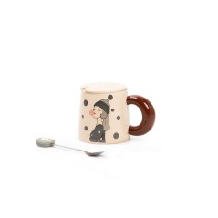 Tasse à café en céramique avec cuillère 250ml