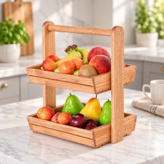 Étagère en Bois à 2 Niveaux