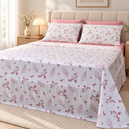 Cache-Couette 2 Places 100% Coton 230 x 240 cm avec 2 Taies