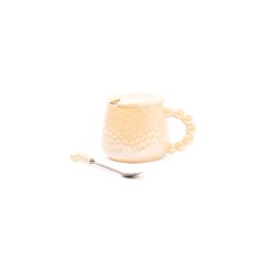 Tasse à café en céramique avec cuillère 250ml - Jaune