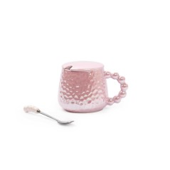 Tasse à café en céramique avec cuillère 250ml - Rose
