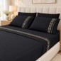 Parure de Lit Brodée 2 Places avec 2 Taies Parure de Lit Brodée 2 Places avec 2 Taies