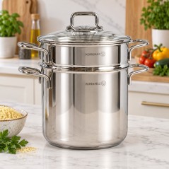 Set Spaghetti 5L 3 pièces Inox 18/10 Perla - korkmaz