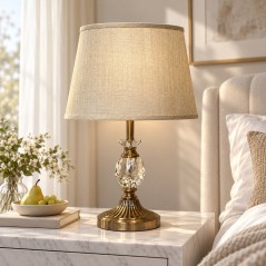 Veilleuse LED Décorative en Métal Doré avec Effet Cristal