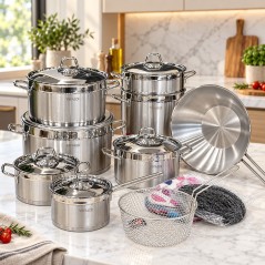 Batterie de Cuisine Inox 18/10 21 Pièces - Vivaldi G318