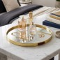 Plateau Miroir Rond Ø24 cm avec Bordure Dorée