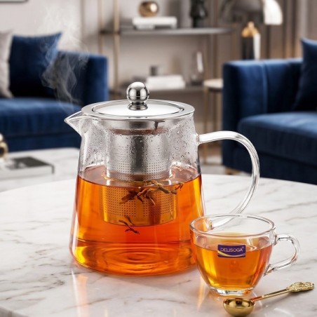 Théière en Verre 550 ml avec Infuseur Inox