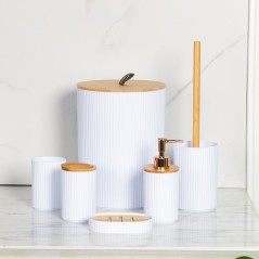 Série Salle de Bain 7 Pièces en Plastique Rond - Blanc
