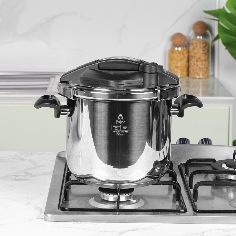Cocotte-Minute 7L 22 cm en Inox 18/10 - Noir - Falez