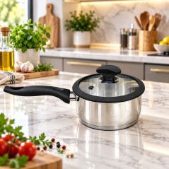 Casserole 18 cm en Inox 18/10 Noir - Falez