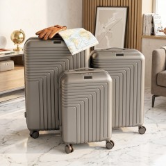 Série de 3 Valises Incassable en ABS Gris - ABM
