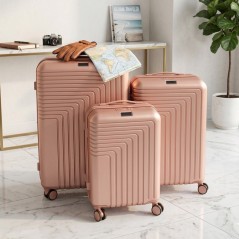 Série de 3 Valises Incassables en ABS Rose - ABM