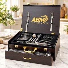 Coffret Ménagère 72 Pièces Martelé - Modèle 72-3 - ABM